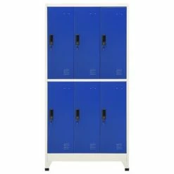 Best reviews of 🛒 VidaXL Locker Cabinet Gray and Blue 35.4"x17.7"x70.9" Steel 🥰 -Cabinets & Storage Sales image 3 339802