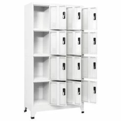 Best deal 🛒 VidaXL Locker Cabinet White 35.4"x17.7"x70.9" Steel 😍 -Cabinets & Storage Sales image 3 339812