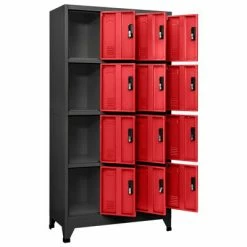Wholesale 😉 VidaXL Locker Cabinet Anthracite and Red 35.4"x17.7"x70.9" Steel ✔️ -Cabinets & Storage Sales image 3 339817