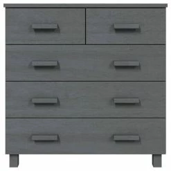 Discount ❤️ VidaXL Sideboard Dark Gray 31.1"x15.7"x31.5" Solid Wood Pine ⌛ -Cabinets & Storage Sales image 3 340422
