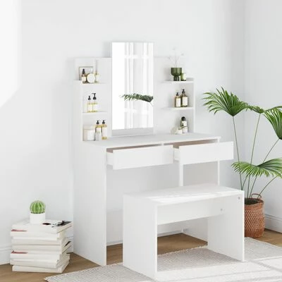 Coupon 𧨠VidaXL π Dressing Table with Mirror White 37.8"x15.7"x55.9" π 3 Coupon 𧨠VidaXL π Dressing Table with Mirror White 37.8"x15.7"x55.9" π - Image 3