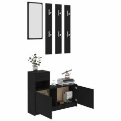 Wholesale 😉 VidaXL Hallway Unit Black 39.4"x9.8"x30.1" Engineered Wood 🎁 -Cabinets & Storage Sales image 3 802841