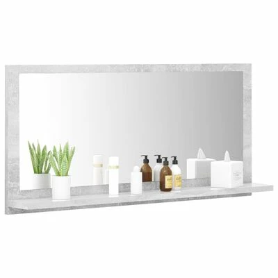 Best Sale โญ VidaXL Bathroom Mirror Concrete Gray 31.5"x4.1"x14.6" Engineered Wood ๐ 3 Best Sale โญ VidaXL Bathroom Mirror Concrete Gray 31.5"x4.1"x14.6" Engineered Wood ๐ - Image 3