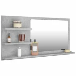 Cheapest 🔔 VidaXL Bathroom Mirror Concrete Gray 35.4"x4.1"x17.7" Engineered Wood 😀 -Cabinets & Storage Sales image 3 805019