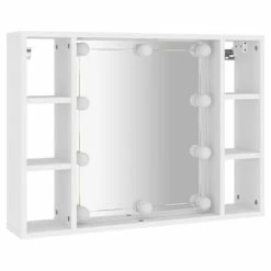 Best reviews of 👍 VidaXL Mirror Cabinet with LED White 29.9"x5.9"x21.7" 👏 -Cabinets & Storage Sales image 3 808855