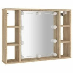 Best deal ๐คฉ VidaXL Mirror Cabinet with LED Sonoma Oak 29.9"x5.9"x21.7" โจ 8 Best deal ๐คฉ VidaXL Mirror Cabinet with LED Sonoma Oak 29.9"x5.9"x21.7" โจ -Cabinets & Storage Sales image 3 808858