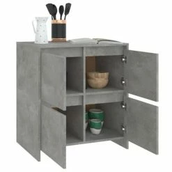 Cheap 🔔 VidaXL Sideboard Concrete Gray 27.6"x16.1"x29.5" Engineered Wood ❤️ -Cabinets & Storage Sales image 3 809768