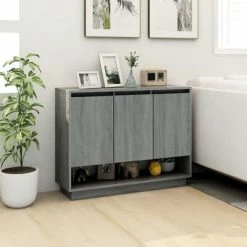 Best Pirce 🎉 VidaXL Sideboard Gray Sonoma 38.2"x12.2"x29.5" Engineered Wood 😉 -Cabinets & Storage Sales image 3 812988