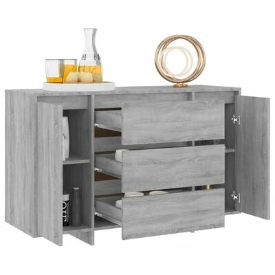 Best Pirce 🎉 VidaXL Sideboard with 3 Drawers Gray Sonoma 47.2"x16.1"x29.5" Engineered Wood 🔔 3 Best Pirce 🎉 VidaXL Sideboard with 3 Drawers Gray Sonoma 47.2"x16.1"x29.5" Engineered Wood 🔔 - Image 3