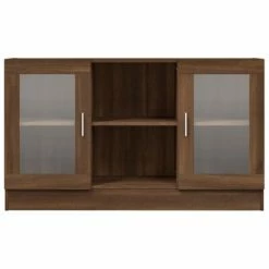 Best reviews of 😀 VidaXL Vitrine Cabinet Brown Oak 47.2"x12"x27.6" Engineered Wood 🛒 -Cabinets & Storage Sales image 3 815629