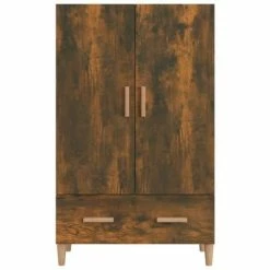 Best deal 💯 VidaXL Highboard Smoked Oak 27.6"x12.2"x45.3" Engineered Wood 🎁 -Cabinets & Storage Sales image 3 817471