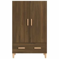 Coupon 🤩 VidaXL Highboard Brown Oak 27.6"x12.2"x45.3" Engineered Wood 🎉 -Cabinets & Storage Sales image 3 817473