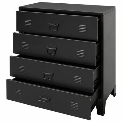 Wholesale π VidaXL Chest of Drawers Metal Industrial Style 30.7"x15.7"x36.6" Black π 4 Wholesale π VidaXL Chest of Drawers Metal Industrial Style 30.7"x15.7"x36.6" Black π - Image 4