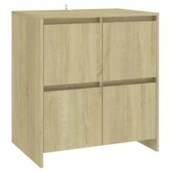 Best deal 😀 VidaXL Sideboards 2 pcs Sonoma Oak 27.6"x16.1"x29.5" Engineered Wood 🔥 -Cabinets & Storage Sales image 4 3098091