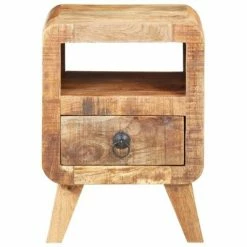 Budget ✨ VidaXL Bedside Cabinet 11.8"x11.8"x16.1" Rough Mango Wood 🔔 -Cabinets & Storage Sales image 4 321616