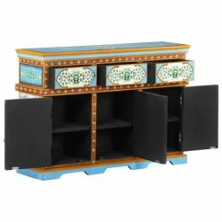 Best deal 😀 VidaXL Hand-Painted Sideboard Multicolor 43.3"x11.8"x29.9" Solid Mango Wood 🧨 -Cabinets & Storage Sales image 4 321662
