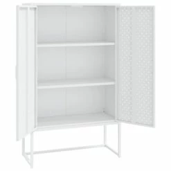 Best Pirce ⌛ VidaXL Highboard White 31.5"x13.8"x53.1" Steel ⌛ -Cabinets & Storage Sales image 4 335875