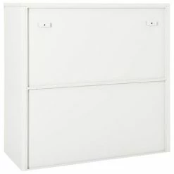 Best Sale 🤩 VidaXL Sliding Door Cabinet White 35.4"x15.7"x35.4" Steel 🎁 -Cabinets & Storage Sales image 4 335954