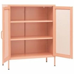 Discount 😉 VidaXL Storage Cabinet Pink 31.5"x13.8"x40" Steel 🥰 -Cabinets & Storage Sales image 4 336175