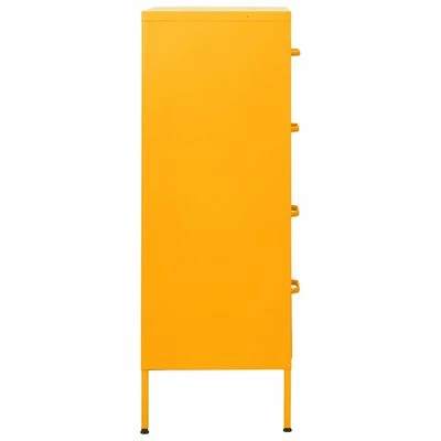 Cheap ๐ VidaXL Chest of Drawers Mustard Yellow 31.5"x13.8"x40" Steel โญ 4 Cheap ๐ VidaXL Chest of Drawers Mustard Yellow 31.5"x13.8"x40" Steel โญ - Image 4
