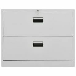 Best Sale 🌟 VidaXL Filing Cabinet Light Gray 35.4"x18.1"x28.5" Steel 🎉 -Cabinets & Storage Sales image 4 336287