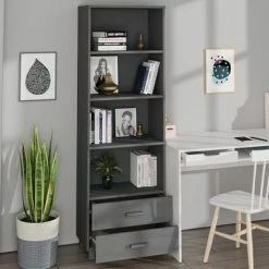 Flash Sale ⭐ VidaXL Highboard Dark Gray 23.6"x13.8"x70.9" Solid Wood Pine 🌟 -Cabinets & Storage Sales image 4 340490