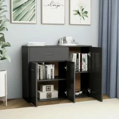 Discount ✨ VidaXL Sideboard Gray 34.6"x11.8"x27.6" Engineered Wood 🤩 -Cabinets & Storage Sales image 4 800677