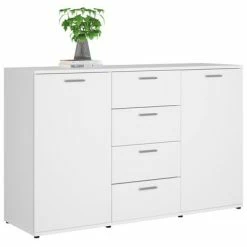Discount 🎉 VidaXL Sideboard White 47.2"x14"x29.5" Engineered Wood ✔️ -Cabinets & Storage Sales image 4 801328