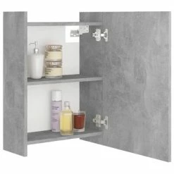 Outlet 😀 VidaXL Bathroom Mirror Cabinet Concrete Gray 24.6"x8.1"x25.2" Engineered Wood 🌟 -Cabinets & Storage Sales image 4 803312