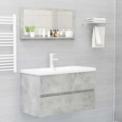 Best Sale โญ VidaXL Bathroom Mirror Concrete Gray 31.5"x4.1"x14.6" Engineered Wood ๐ 9 Best Sale โญ VidaXL Bathroom Mirror Concrete Gray 31.5"x4.1"x14.6" Engineered Wood ๐ -Cabinets & Storage Sales image 4 804575