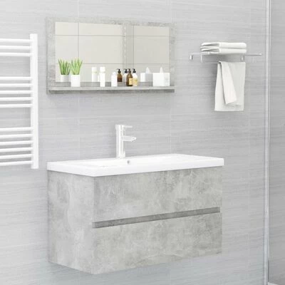 Best Sale โญ VidaXL Bathroom Mirror Concrete Gray 31.5"x4.1"x14.6" Engineered Wood ๐ 4 Best Sale โญ VidaXL Bathroom Mirror Concrete Gray 31.5"x4.1"x14.6" Engineered Wood ๐ - Image 4