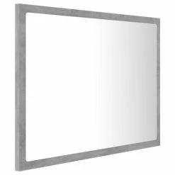 Best Pirce 🛒 VidaXL LED Bathroom Mirror Concrete Gray 23.6"x3.3"x14.6" Engineered Wood 🎁 -Cabinets & Storage Sales image 4 804920