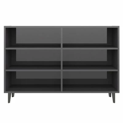 Best Sale 👏 VidaXL Sideboard High Gloss Gray 40.7"x13.8"x27.6" Engineered Wood 😉 4 Best Sale 👏 VidaXL Sideboard High Gloss Gray 40.7"x13.8"x27.6" Engineered Wood 😉 - Image 4