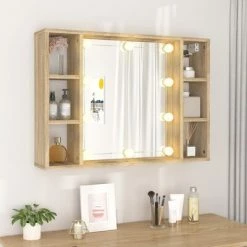 Best deal ๐คฉ VidaXL Mirror Cabinet with LED Sonoma Oak 29.9"x5.9"x21.7" โจ 9 Best deal ๐คฉ VidaXL Mirror Cabinet with LED Sonoma Oak 29.9"x5.9"x21.7" โจ -Cabinets & Storage Sales image 4 808858