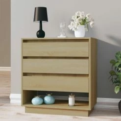 Cheap 🧨 VidaXL Sideboard Sonoma Oak 27.6"x16.1"x29.5" Engineered Wood ⭐ -Cabinets & Storage Sales image 4 809551