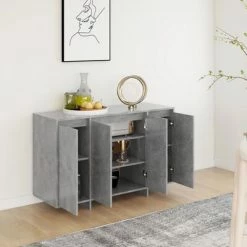 Outlet π VidaXL Sideboard Concrete Gray 47.2"x16.1"x29.5" Engineered Wood π₯ 9 Outlet π VidaXL Sideboard Concrete Gray 47.2"x16.1"x29.5" Engineered Wood π₯ -Cabinets & Storage Sales image 4 809606