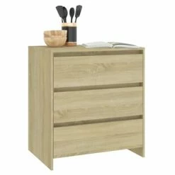 New 👏 VidaXL Sideboard Sonoma Oak 27.6"x16.1"x29.5" Engineered Wood ❤️ -Cabinets & Storage Sales image 4 809749