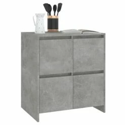 Cheap 🔔 VidaXL Sideboard Concrete Gray 27.6"x16.1"x29.5" Engineered Wood ❤️ -Cabinets & Storage Sales image 4 809768