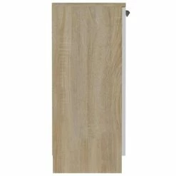 Best Pirce 🥰 VidaXL Sideboard White&Sonoma Oak 23.6"x11.8"x27.6" Engineered Wood 😍 -Cabinets & Storage Sales image 4 811066