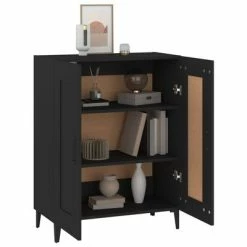 New ❤️ VidaXL Sideboard Black 27.4"x13.4"x35.4" Engineered Wood 🎁 -Cabinets & Storage Sales image 4 812142