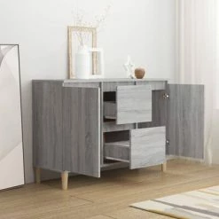 Wholesale 🤩 VidaXL Sideboard Gray Sonoma 40.7"x13.8"x27.6" Engineered Wood 🎁 -Cabinets & Storage Sales image 4 815163