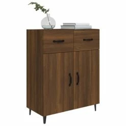 Best Sale 🥰 VidaXL Sideboard Brown Oak 27.4"x13.4"x35.4" Engineered Wood ❤️ -Cabinets & Storage Sales image 4 817362