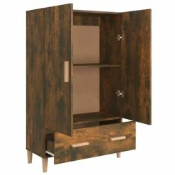 Best deal 💯 VidaXL Highboard Smoked Oak 27.6"x12.2"x45.3" Engineered Wood 🎁 -Cabinets & Storage Sales image 4 817471