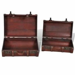 Brand new 😀 VidaXL Wooden Treasure Chest 2 pcs Vintage Brown 💯 -Cabinets & Storage Sales image 5 240575