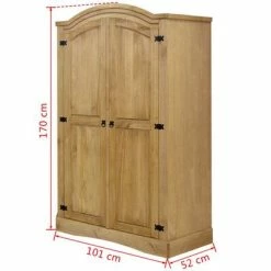 Cheap 🎉 VidaXL Wardrobe Mexican Pine Corona Range 2 Doors 🎁 -Cabinets & Storage Sales image 5 243732