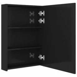 Best reviews of 👏 VidaXL LED Bathroom Mirror Cabinet Shining Black 19.7"x5.1"x27.6" ⌛ -Cabinets & Storage Sales image 5 326489