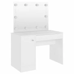 Brand new ⌛ VidaXL Makeup Table with LED Lights 43.3"x21.7"x57.1" MDF White 😀 -Cabinets & Storage Sales image 5 331546