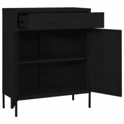 Best deal 👍 VidaXL Storage Cabinet Black 31.5"x13.8"x40" Steel 🧨 -Cabinets & Storage Sales image 5 336160