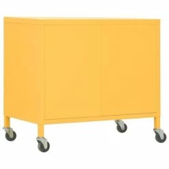 Best deal 🤩 VidaXL Storage Cabinet Mustard Yellow 23.6"x13.8"x22" Steel 🎁 -Cabinets & Storage Sales image 5 336263
