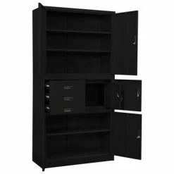 Best Sale 🧨 VidaXL Office Cabinet Black 35.4"x15.7"x70.9" Steel 😉 -Cabinets & Storage Sales image 5 336415